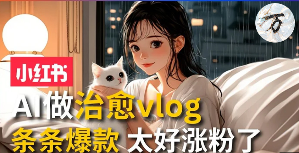 AI治愈系vlog动画视频，小红书7天 涨粉破千，商单报价1500+，0成本制作，日入2000+，有手就会  - 智识科技网-智识科技网