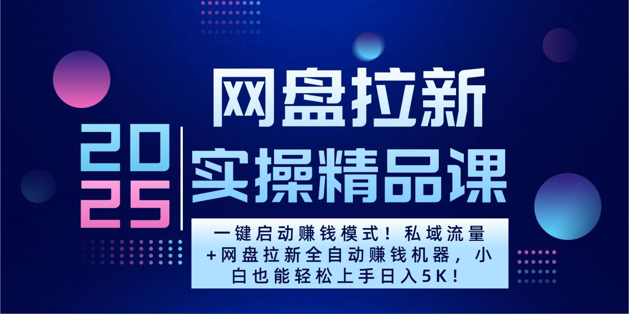 2025一键启动赚钱模式！私域流量+网盘拉新全自动赚钱机器，小白也能轻松上手日入5K - 智识科技网-智识科技网