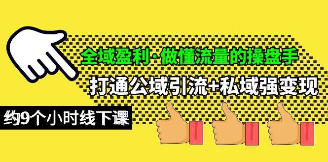 全域盈利·做懂流量的操盘手，打通公域引流+私域强变现，约9个小时线下课 - 智识科技网-智识科技网