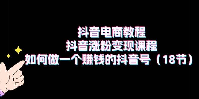 抖音电商教程：抖音涨粉变现课程：如何做一个赚钱的抖音号（18节） - 智识科技网-智识科技网